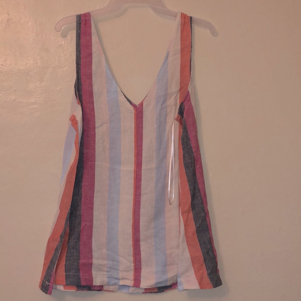 Striped linen tank
